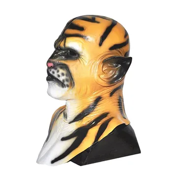 2019 Top Brand Realus Latekso Gyvūnų King Khan, kad Beas Leopard kaukė Helovinas Tiger Guma Kaukė Šalis Suknelė Kostiumas