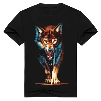 2020 3D Vilkas Ir Tigras Marškinėliai Vyrams, Prekės ženklo 3D Indėnų Vilkas Print T Marškinėliai Medvilnės vilkai Vyrų t-shirt Atsitiktinis Žmogus Tees Mens Viršūnės