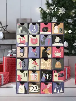 2020 Advento Dienoraštis Dovanų Dėžutėje Kalėdų Eglutė Lobis Langelyje Advento Kalendorių naujieji Metai Atgalinės Kalendorius Aklas Langelį Kalėdų dovana