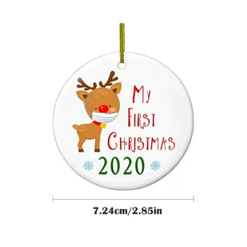 2020 Kalėdų Ornamentu Turas Keramikos Asmeniniams Kalėdų Eglutės Kabinti Apdailos Mielas Gelsvai Modelis Keramikos Amatų Pakabukas
