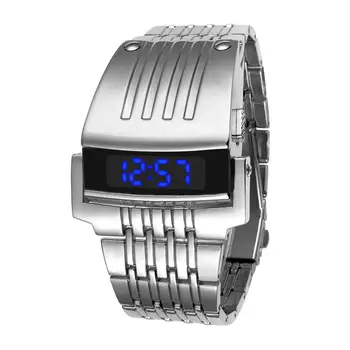 2020 Led Skaitmeniniai Laikrodžiai Vyrams, Sporto Laikrodžiai Mados LED Didelis Riešo Žiūrėti, Juoda, Nerūdijančio Plieno, Elektroniniai Laikrodžiai Reloj Hombre