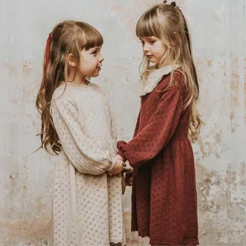 2020 m. Naujas Stiliaus Rudens ir Žiemos Mergaitės Vaikų Tuščiaviduriai Megztas Vilnonis Sijonas Ilgai Kuokštelinių Medvilnės