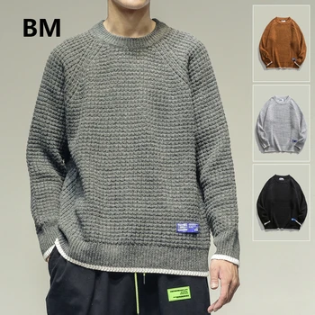 2020 M. Žiemą Storas Megztinis Japonijos Streetwear Harajuku Mados Šiltas Megztinis Kpop Korėjos Stiliaus Drabužius Vyrams Hip-Hop Kailio Vyras