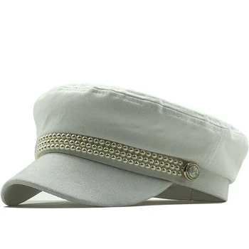 2020 Mados medvilnės skrybėlę bžūp moterų atsitiktinis pearl butas bžūp elegantiškas, kietas rudenį, žiemą šilta vilna beretė skrybėlę, moteris