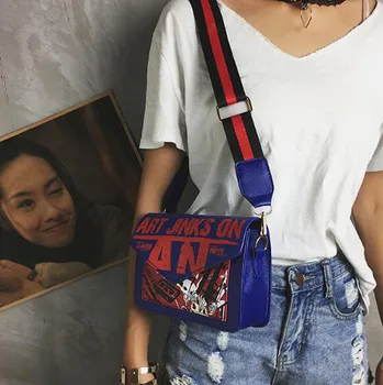 2020 metų Vasaros Naują PU oda Moterų krepšys Aikštėje Grafiti Crossbody Maišelį Pečių Kuprinė Mini Rankinės Bag Drop Laivyba