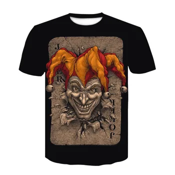 2020 Naujas Vyrų Moterų Marškinėliai Klounas 3D Atspausdintas T-shirt Joker Atsitiktinis Marškinėlius Trumpas Rankovėmis pokštas Viršūnes Kietas Tees