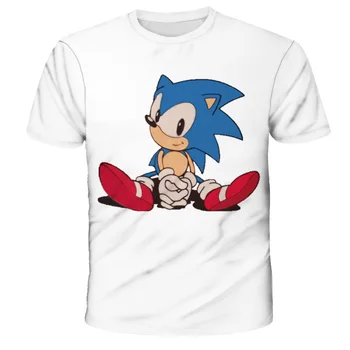 2020 Populiariausių Filmų Sonic 3D Spausdinimo trumpomis Rankovėmis Aukštos Kokybės Berniukų Ir Mergaičių Vasarą Skatinimo Mados T-shirt