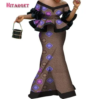 2021 Afrikos moterų suknelė Šalis suknelė, Viršus + Sijonas 2 vnt daugiaspalvė suknelė Ankara Tradicinių drabužių Stebėjimo dresswy8529