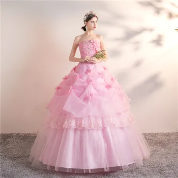2021 Brangioji Princesė Quinceanera Suknelės Rožinė Raudona Aplikacijos Stebėjimo Plus Size Partijos Veiklos Suknelė Retro Lotus Chalatai