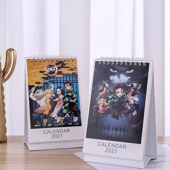 2021 Mini Stalinis Kalendorius Anime Demon Slayer Kimetsu Nr. Yaiba Duomenys Atspausdinta Lentelė Ritė Kalendorius 11x18.5cm