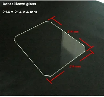 214 x 214 x 4 mm, boro silikatinio stiklo, 3D Spausdintuvas Platforma Stiklo Statyti plokštė MK2/MK3