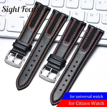 21mm Red Stitch Watchbands Piliečio Mido Victorinox Žiūrėti Dirželis Blauzdos Odos Apyrankės Relogio Masculino Orologio Reloj