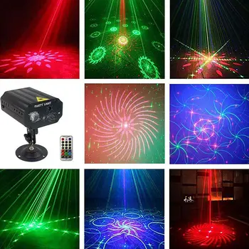24 Modelius Mini RGB LED Lazeriniai Prožektoriai, Diskoteka, DJ, LED Etapo Poveikį Šviesos Juosta KTV Šalies Projektoriaus Lempa Klubo Šokių Washlight