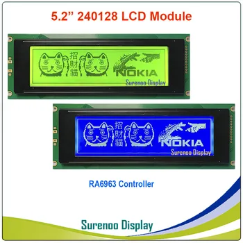 24064 240*64 Grafinis Matricos LCD Modulis Ekranu build-in RA6963 Valdytojas Geltona Žalia Mėlyna su Apšvietimu