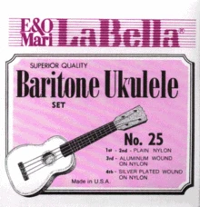25-baritonas rinkinys stygos ukulėle bariton LaBella