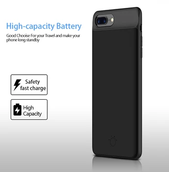 2500/3700mAh PowerBank Atveju Ultra Slim Baterijos Kroviklis Atveju iPhone 8 7 6 6s Plius Išorės rezervinio Akumuliatoriaus Įkrovimo Padengti
