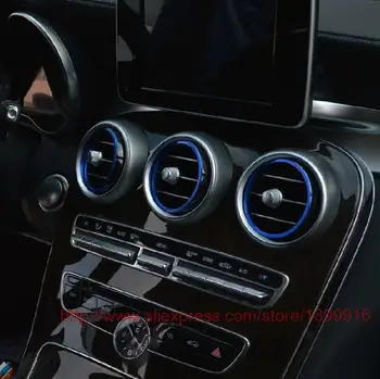 25sets Oro angos įklija/Prietaisų skydelis Oro išleidimo apdailos žiedas lipdukas Mercedes Benz-2018 C klasės W205 GLC