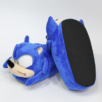 28 cm garso greičio bumas pliušinis namų šlepetės mados žiemą patalpose mėlyni batai animacinių filmų Sonic the Hedgehog suaugusiųjų pliušinis lėlės dovana