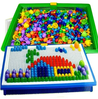 296 Vnt/set Grybų Nagų Pažangi 3D Puzzle Žaidimai Plastiko Flashboard Kūdikių Žaislai, Dovanos Vaikams, Švietimo Žaislas