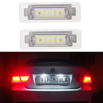 2vnt/1pair LED Licencijos numerio apšvietimo Lemputės Nėra Klaidos Super Bright White 6500k Mercedes Benz W210 W202 4D Sedanas Reorganizavimas 1998-2000