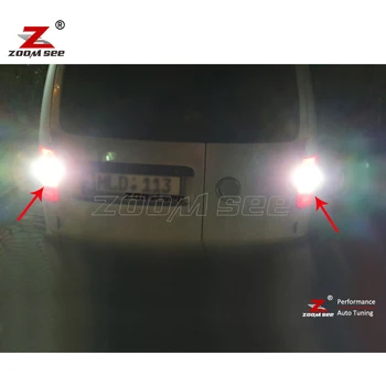 2VNT Baltos spalvos Canbus Ne Klaida P21W LED Atbulinės Šviesos Galinis Atgal į viršų Šildomi Lempos VW Caddy (1996-2020)