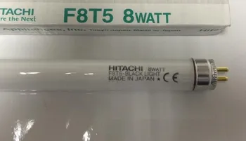 2vnt,HITACHI F8T5 JUODOS ŠVIESOS 8W 8 VATŲ liuminescencinės lempos vamzdelis,8WATT 365nm UVA lempa