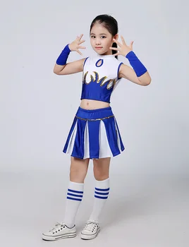 2vnt Vaikų Cosplay Kostiumai Mergina Cheerleader Kostiumai Mokyklos Mergaičių Karnavalas Šalis Vaikas Cheerleaders Uniformos Rankovių