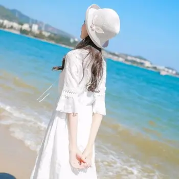 (3 Vnt Komplektas) Moterų Grakštus Joker Balta Nėrinių Suknelė 2020 M. Vasarą Naująjį Korėjiečių Mergaitės Saldus Kelionės Paplūdimio Suknelės Kietas Moterų Sijonai