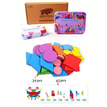 3 Įdomus Dėlionės Rinkinį Montessori 3d Galvosūkiai Geležies Lauke, Vaikų Dėlionės, Mediniai Žaislai, Homeschool Prekių Švietimo Lopšeliai Kūdikiams Dovana