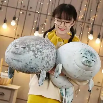 30-80cm Mielas Antspaudas Pliušinis Žaislas Super Minkštas Jūrų Liūtas Įdaryti Lėlės 3D Naujovė Gaint Kūdikis Miega Pagalvę Dovanų Kūdikiams, Vaikams