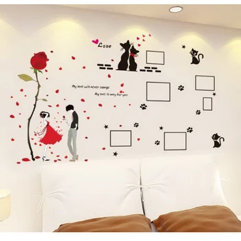 321126/Šiltas ir mielas bendrabutyje sienų lipdukai dekoruoti miegamojo tapetai, tapetai, lipnios mergina kambario sienų tapyba