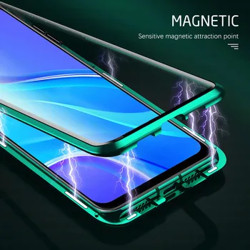 360 Magnetinio Adsorbcijos Metalo Atveju Xiaomi Redmi 10 Pastaba 9s 8 8T 7 Pro Lite 9A K20 Mi 10 9T 10T Pro dvipuses Stiklo danga