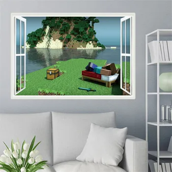 3D Animaciją Steve Žaidimas Sienų Lipdukai Vaikams Kambariai Mozaikos Žaidimas Plakatai Decoracion Hogar Moderno Sienų Lipdukai