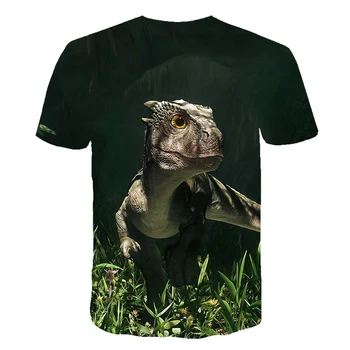 3D Atspausdintas Super Cool Dinozaurų Vaikų marškinėliai Berniukui Vasaros Mados Apvalios Kaklo marškinėliai Berniukams ir Mergaitėms Atsitiktinis Sporto Vaikai marškinėliai