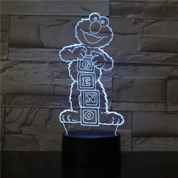 3D Led Nakties Šviesos Lempos Animacinių filmų Sesame Street Šalies Paveikslas Namų Stalo Dekoras, Šviesos, Gimtadienis, Dovana Vaikui, Miegamojo Apšvietimas 3151