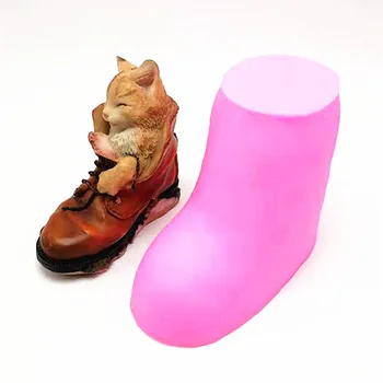 3D odiniai batai katė silikono formos 