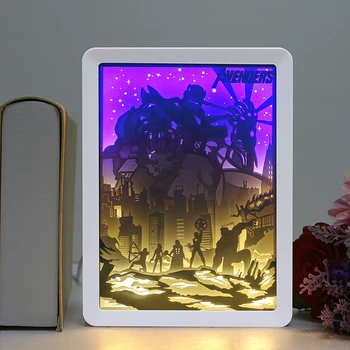 3D Popieriaus Drožyba Naktį Lempa - Papercut Šviesos Dėžės - Shadow Box Led Šviesos - Popieriaus Skulptūros - Kūrybiniai Šešėlis Tapybos Stalas Lam