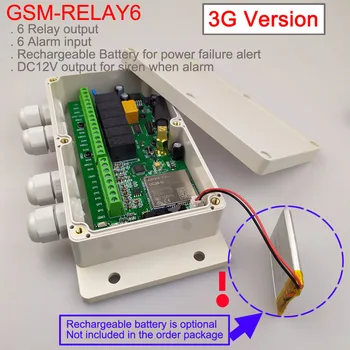 3G Versija / GSM Šešių relinė išvestis nuotolinis jungiklis valdybos (SMS Relės perjungimas) Baterijos laive power off signalo