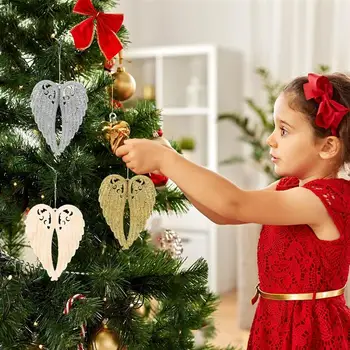 3pcs Kalėdų Medžio Apdaila Angelas Sparnų Apdailos Angelas Sparnų Pakabukas