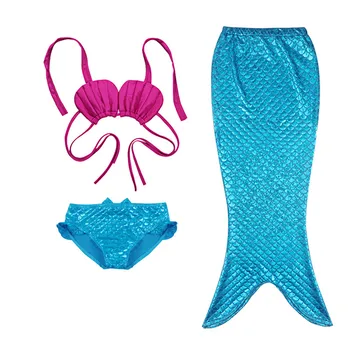 3pcs/Set maudymosi kostiumėlį Girl Vaikai Undinėlės Uodega Shell Apynasrio Maudymosi kostiumai Mergaičių maudymosi kostiumėlį Bikini 2021 Maudymosi Kostiumą Išgalvotas Cosplay Kostiumas