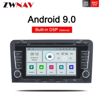 4+64 2 Din Automobilio Multimedijos Grotuvas GPS Android 9.0 DVD Automotivo Radijo Audi A3 8P/A3 8P1 3 durų Hečbekas/S3 8P/RS3 Sportback