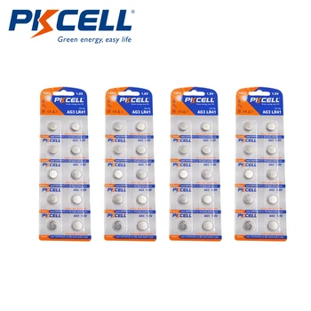 40Pcs/4card PKCELL 1,5 V LR41 3TN žiūrėti baterijos SR41W 392 192 192A LR736 Mygtuką cell baterijos termometro baterijos