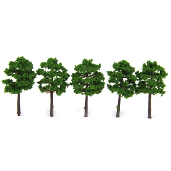 40PCS Plastikiniai Modelis Medžių Traukinių Geležinkelio Dekoracijos Wargame Diorama 1:250 Tamsiai Žalia