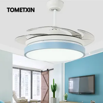 42 colių Macaron ventiliatorius su šviesos nuotolinio valdymo gerbėjai su šviesos namuose lempos Kūrybinis Dizainas modernus Miegamojo