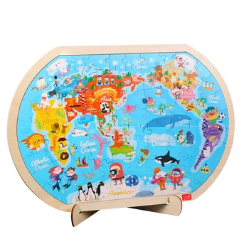 45*30 CM Didelis Pasaulio Žemėlapis, Dėlionė Vaikams, Mediniai Žaislai, Vaikų Ankstyvasis ugdymas Švietimo Žaislai, Vaikų zemelapis Dėlionės