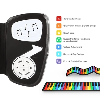49-raktas Vaikų Muzikos Instrumentas Vertus Roll Elektroninis Pianinas Žaislai Vaivorykštė Patogu Žinoti, Muzika, Pomėgiai, Mokymasis, Švietimo Pianinai