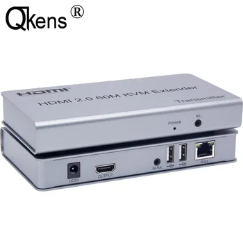 4K 60HZ HDMI 2.0 60M USB KVM HDMI Extender Siųstuvas, Imtuvas, HD Pratęsimo Keitiklis Per RJ45 Ethernet UTP CAT 5e 6 6A Kabelis