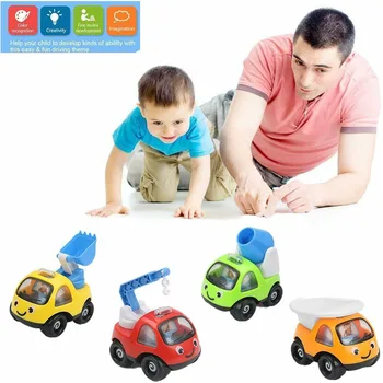 4PCS Žaislinius Automobilius Dovanos, Traukite Atgal ir Eiti Transporto priemonėms, Kūdikių Berniukų 1 2 3 Metų