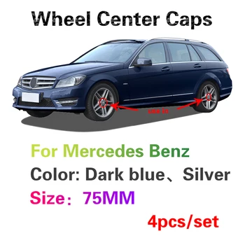 4X 75mm Automobilių Ratų Centras Bžūp gaubtai Emblema Logotipas Mercedes Benz A B C E CLA CLC CLS CLK Class W203 W204 W205 W212 W210 w220 cdi