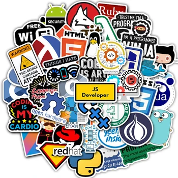 50 Vnt Interneto Java Lipdukas Geek programuotojas Php Docker Html Bitcoin Debesis C++ Programavimo Kalbą, Nešiojamojo Kompiuterio Lipdukai